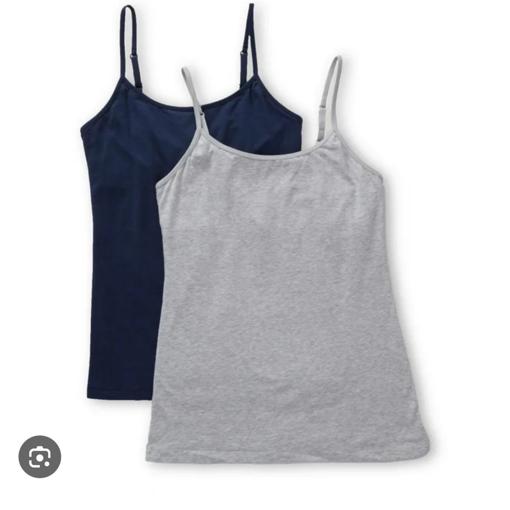 Maidenform Cotton Stretch Camisole - 2 Pack DMC008 S/Grey Heather/Navy New